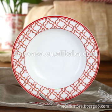 8.5 Inches Fine New Bone China White Porcelain Soup Plate of Oriental Manor